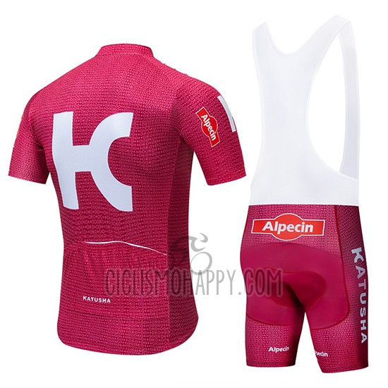 Katusha Alpecin Cycling Jersey Bib Short 2019 Short Sleeve Red